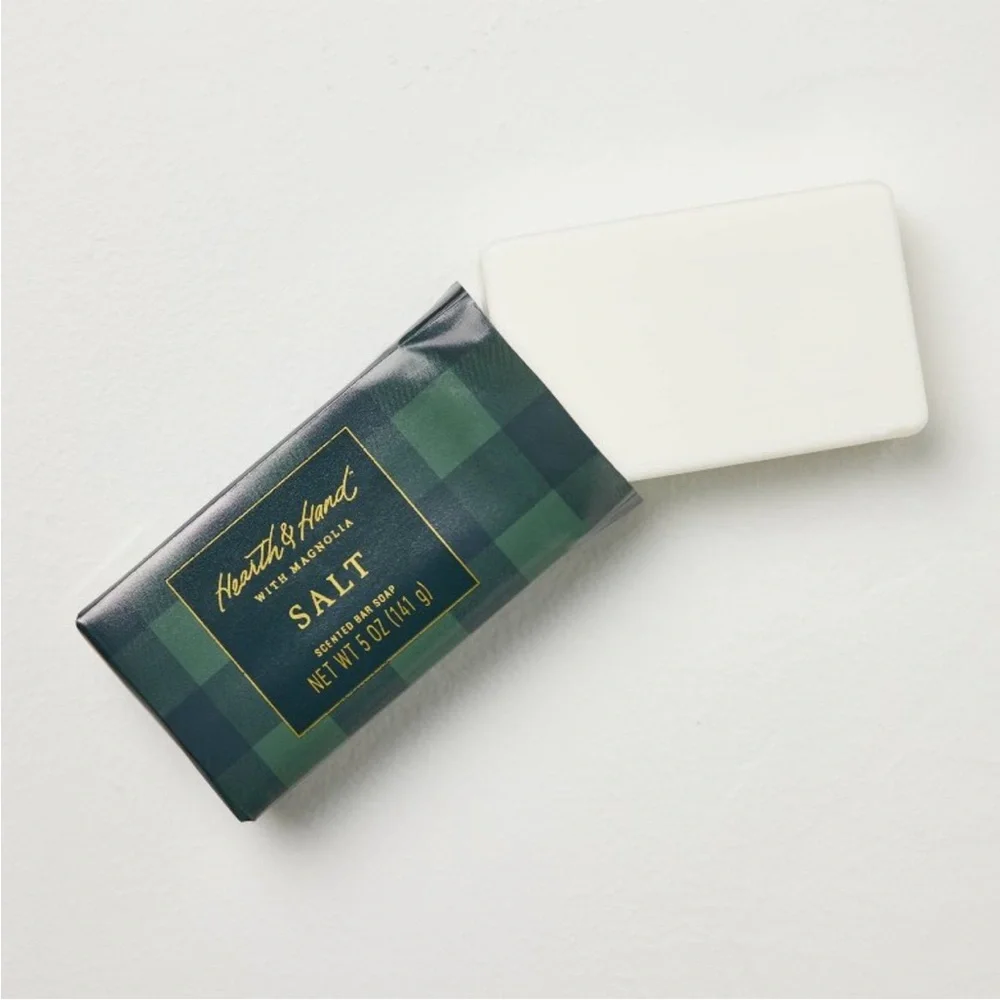 Salt Scented Bar Soap Green Gingham 5oz - Hearth & Hand™ with Magnolia